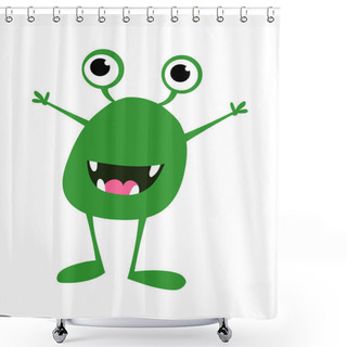 Personality  Cartoon Monster ,Vector Illustration For Halloween Stock Illustration Shower Curtains
