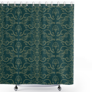 Personality  Damask Vector Vintage Seamless Pattern Shower Curtains