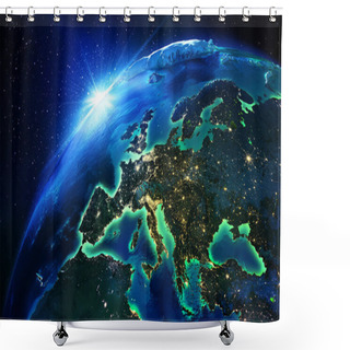 Personality  Land Area In Europe The Night Shower Curtains