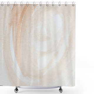Personality  Close Up Of Abstract Brown Watercolor Painting On White Paper Shower Curtains