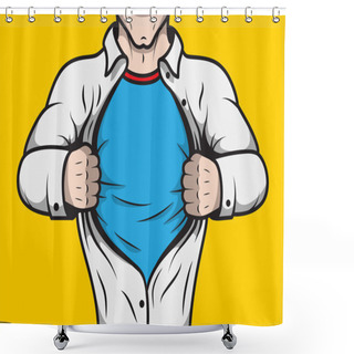 Personality  Disguised Comic Book Superhero Shower Curtains