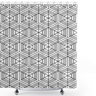 Personality  Abstract Textured Geometric Seamless Pattern Shower Curtains