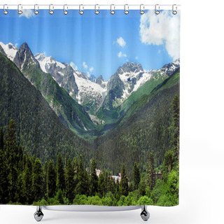 Personality  Caucasus Mountains. Region Dombay Shower Curtains