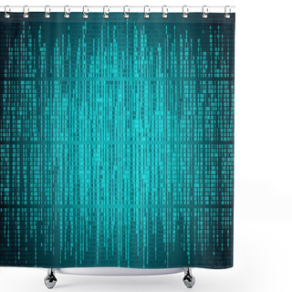 Personality  Abstract Cyberspace With Digital Falling Lines, Binary Code Background. Big Data, Artificial Intelligence, Neural Network Digital Technology Concept. Matrix Background Shower Curtains