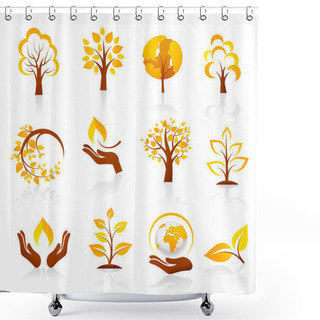 Personality  Autumn Icons Shower Curtains