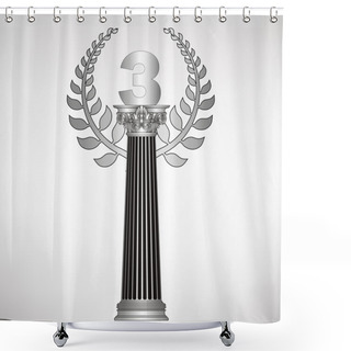 Personality  Greece Column, Laurel Wreath And Number. Eps10 Vector Illustration Shower Curtains