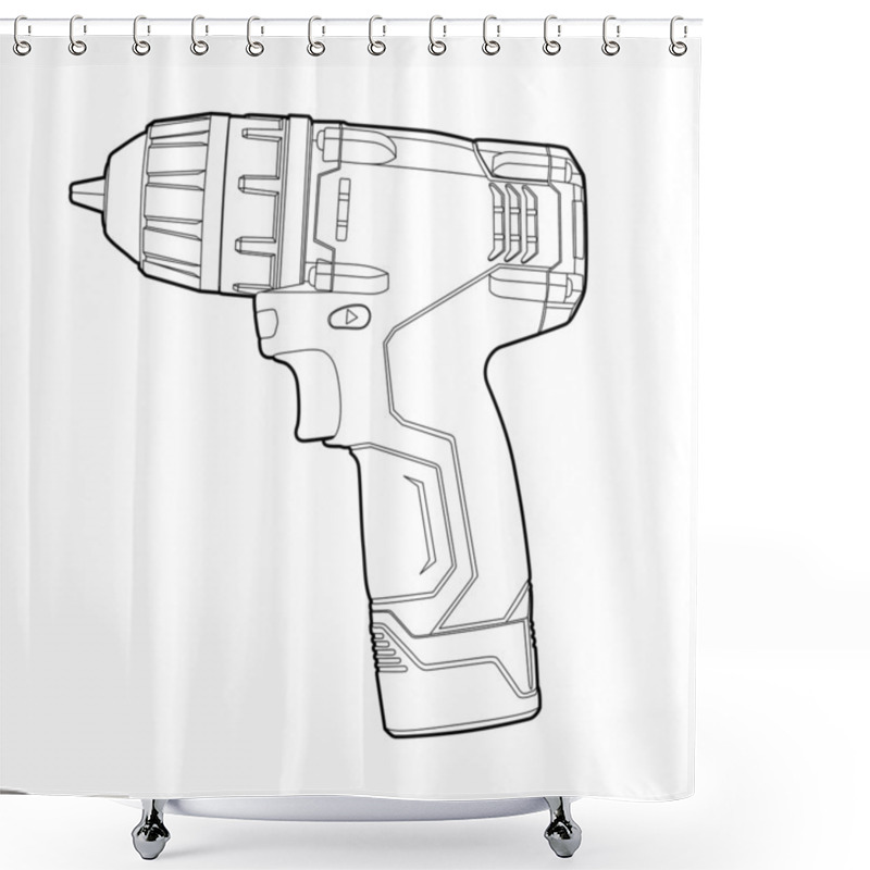 Personality  Cordless Drill Shower Curtains