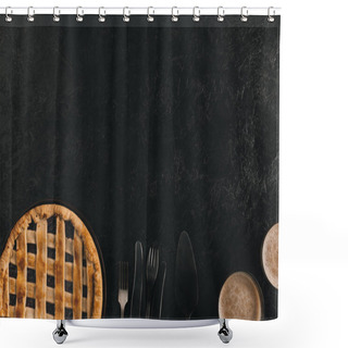 Personality  Berry Pie And Silverware Shower Curtains