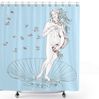 Personality  Nascita Di Venere. The Birth Of Venus (Botticelli). Shower Curtains