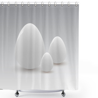 Personality  Vector Illustration Of White Eggs. Shower Curtains