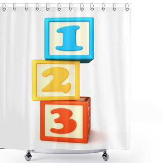 Personality  123 Building Blocks Shower Curtains