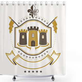 Personality  Heraldic Design, Vintage Emblem. Shower Curtains