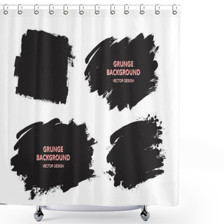 Personality  Set Of Black Paint, Ink Brush Strokes, Brushes, Lines. Dirty Artistic Design Elements, Boxes, Frames For Text. Shower Curtains