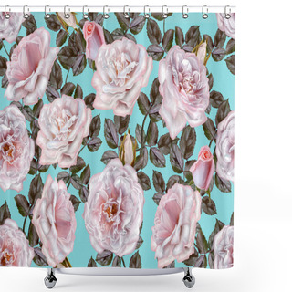Personality  Pattern, Seamless. Old Style. Bouquet Of Flowers And Pastel Pink Roses. Floral Background.  Shower Curtains