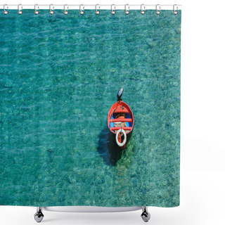 Personality  Boat On A Transparent Sea Shower Curtains