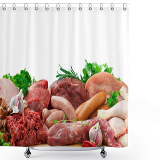 Personality  Assorted Raw Meats Shower Curtains