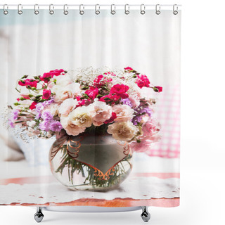 Personality  Flower Bouquet On The Table Shower Curtains
