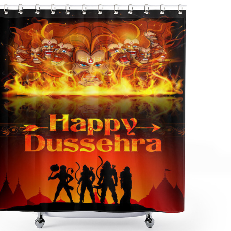 Personality  Lord Rama, Sita, Laxmana, Hanuman And Ravana In Dussehra Poster Shower Curtains