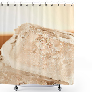 Personality  Stack Of Textured Frosted Ice Cubes On Illuminated Background Shower Curtains