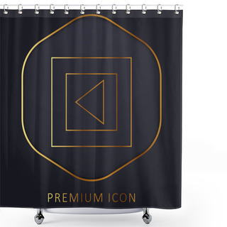 Personality  Back Arrow Triangle In Gross Square Button Golden Line Premium Logo Or Icon Shower Curtains