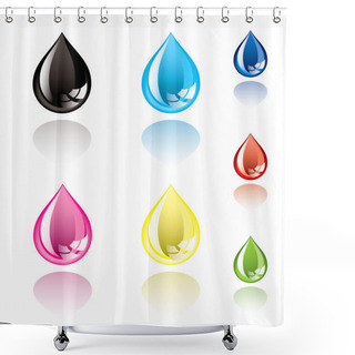 Personality  Ink Droplet Shower Curtains