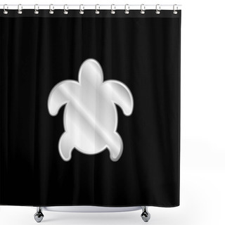 Personality  Big Turtle Silver Plated Metallic Icon Shower Curtains