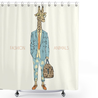 Personality  Giraffe In Cool Urban Summer Style Shower Curtains