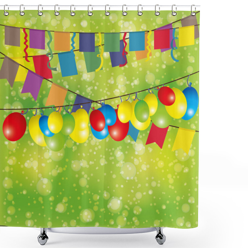 Personality  Flags And Balloons. Shower Curtains