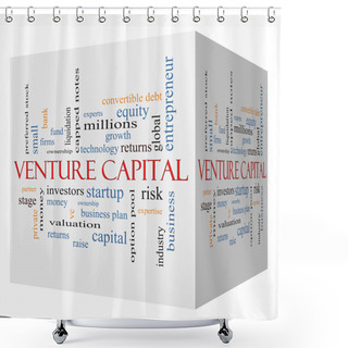Personality  Venture Capital 3D Cube Word Cloud Concept Shower Curtains
