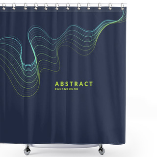 Personality  Vector Abstract Background With A Colored Dynamic Waves, Line And Particles. Illustration In Minimalistic Style Shower Curtains