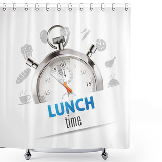Personality  Stopwatch - Lunch Time Shower Curtains