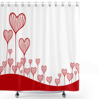 Personality  Vector Background With Hearts Shower Curtains