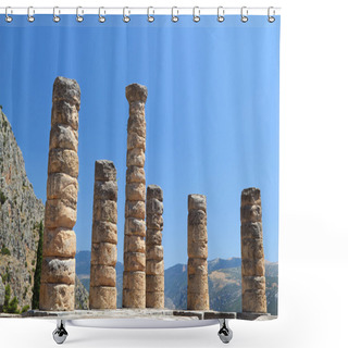 Personality  Temple Of Apollo At Delphi Archaeological Site In Greece Shower Curtains