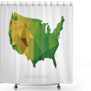 Personality  Low Poly Map Of USA Shower Curtains