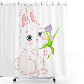 Personality  Cute Easter Bunny Shower Curtains