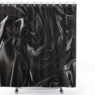 Personality  Full Frame Of Black Elegant Silk Cloth As Background Shower Curtains