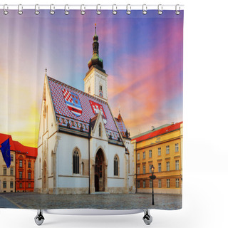 Personality  Zagreb Church - St Mark Shower Curtains