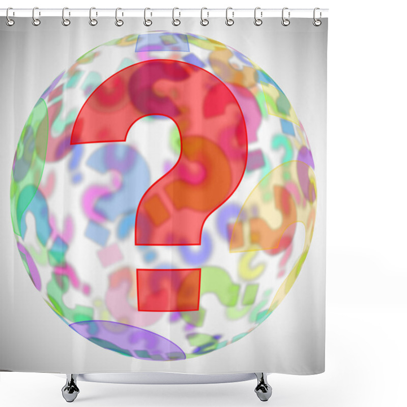 Personality  Question Marks Sphere Shower Curtains