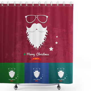 Personality  Merry Christmas And Happy New Year Greeting Card Lettering Element. Shower Curtains