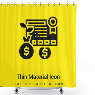 Personality  Bond Minimal Bright Yellow Material Icon Shower Curtains
