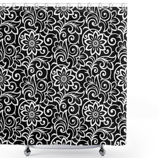 Personality  Seamless Floral Designer Wallpaper Shower Curtains