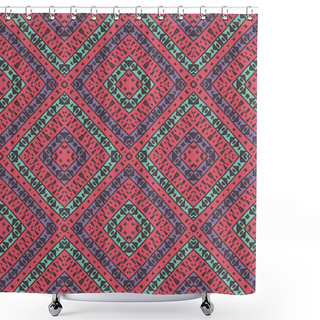 Personality  Ethnic Abstract Hand-drawn Seamless Pattern Shower Curtains