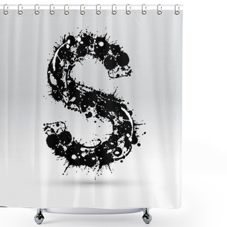 Personality  Letter S Formed By Inkblots Shower Curtains