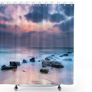 Personality  Smoky Summer Sunrise With Clouds From Killcare Beach On The Central Coast, NSW, Australia. Shower Curtains