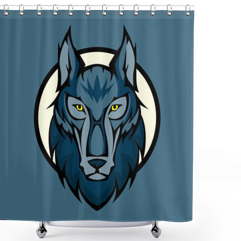 Personality  Vector Illustration Of Wolf Head In Front Shower Curtains