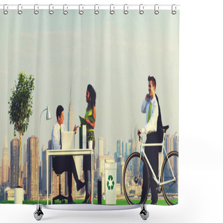 Personality  Business People At Meeting  Shower Curtains
