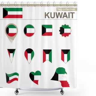 Personality  Kuwait Flag Collection Shower Curtains
