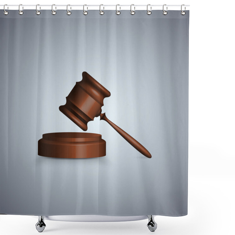Personality  Judge gavel in focus shower curtains
