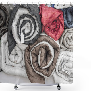 Personality  Rolled Quilts Shower Curtains