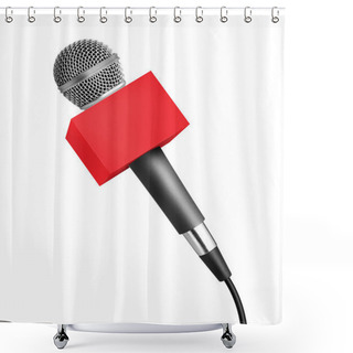 Personality  Blank News Microphone Shower Curtains